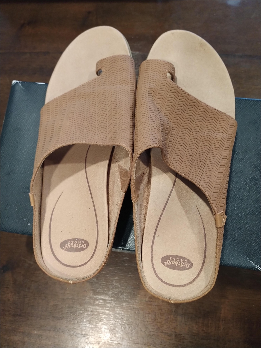 Dr. Scholl's Tan Textured Slide Sandals